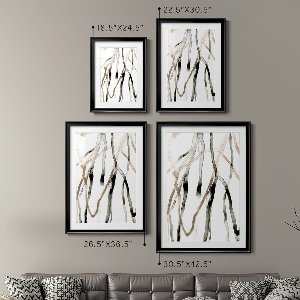 Wexford Home Runnel XI Premium Framed Print, 26.5" x 36.5" - Ready to Hang, Black (Set of 2)