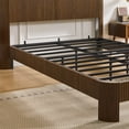 thumbnail image 5 of Noble House Modern Full XL Bed Frame with Storage Headboard, Built-in Charging Station, Curved Panel Design, Walnut, 5 of 9