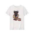 thumbnail image 3 of Women's Casual Short Sleeve Crew Neck T-Shirt - Cute Cartoon Dragon & Books Print, Lightweight Summer Top, Machine Washable Regular Fit Tee for Women, Ladies T Shirts, Casual Attire, Playful Desi, 3 of 7