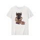 thumbnail image 3 of Women's Casual Short Sleeve Crew Neck T-Shirt - Cute Cartoon Dragon & Books Print, Lightweight Summer Top, Machine Washable Regular Fit Tee for Women, Ladies T Shirts, Casual Attire, Playful Desi, 3 of 7