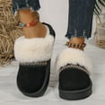 thumbnail image 4 of Mepaouo Fuzzy House Slippers for Women Memory Foam Suede Mules Mini Boots Winter Snow Slip on Shoes, 4 of 8