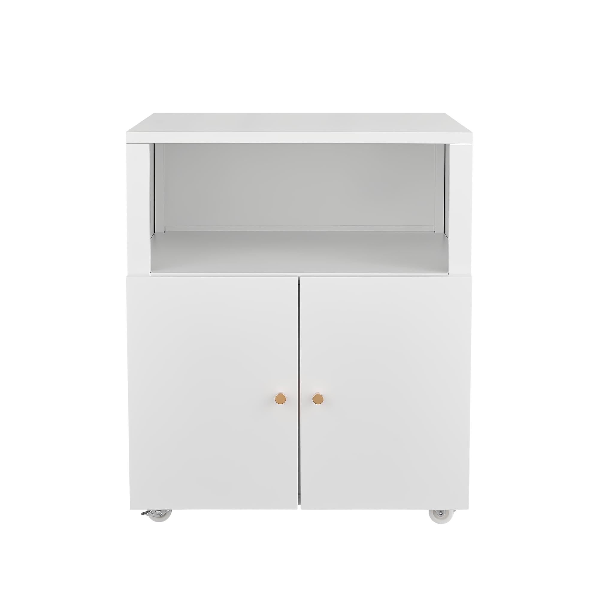 M optimized Metal Printer Cabinet with Storage, Heavy Duty Rolling 3D Printer Stand with 2 Doors, Under Desk File Cabinet for Home Office Corner and Small Spaces