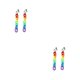 thumbnail image 3 of Jumpingount 1 par de pendientes de estilo informal para mujer, pendientes de gota, joyas de arcoíris, Clip para oreja Clip de oreja 2piezas Jumpingount CBP298906, 3 of 6