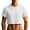 A-White2140, variant on XIAONU Mens Solid Cropped Short Sleeve Tees Crew Neck Cropped Tops Slim Fit Street Tees
