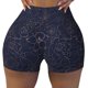 thumbnail image 2 of Fotbe Copper-Gold Gloss Outline Navy Dark Blue Shorts Sin Costuras – Shorts Deportivos de Cintura Alta para Mujer, Elásticos para Gimnasio, Yoga, Running o Ciclismo-Small, 2 of 8