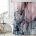 thumbnail image 4 of Pink Teal Marble Bathroom Shower Curtains with 12 Hooks Polyester Waterproof Shower Curtain for Stalls and Bathtubs Modern Abstract Art Decorative Bathroom Privacy Curtain 36x72 Inches, 4 of 9