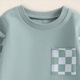 thumbnail image 5 of Kaprioy Toddler Baby Boy Fall Winter Clothes Color Block Checkered Long Sleeve Sweatshirt Pullover Tops + Stretch Joggers Pants 2pcs Baby Winter Clothes Boy Outfit Set, 5 of 5