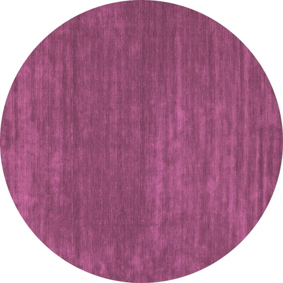 Ahgly Company Indoor Round Abstract Pink Contemporary Area Rugs, 8' Round