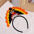 thumbnail image 4 of Diadema de pavo de fantasía, tocados, bandas de pelo de animales, decoraciones para vacaciones de Acción de Gracias Naranja Salvador cintas para el pelo, 4 of 7