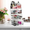 thumbnail image 6 of Casafield Cosmetic Makeup Organizer & Jewelry Storage Display Case, Acrylic Stackable Drawer Set, 6 of 8