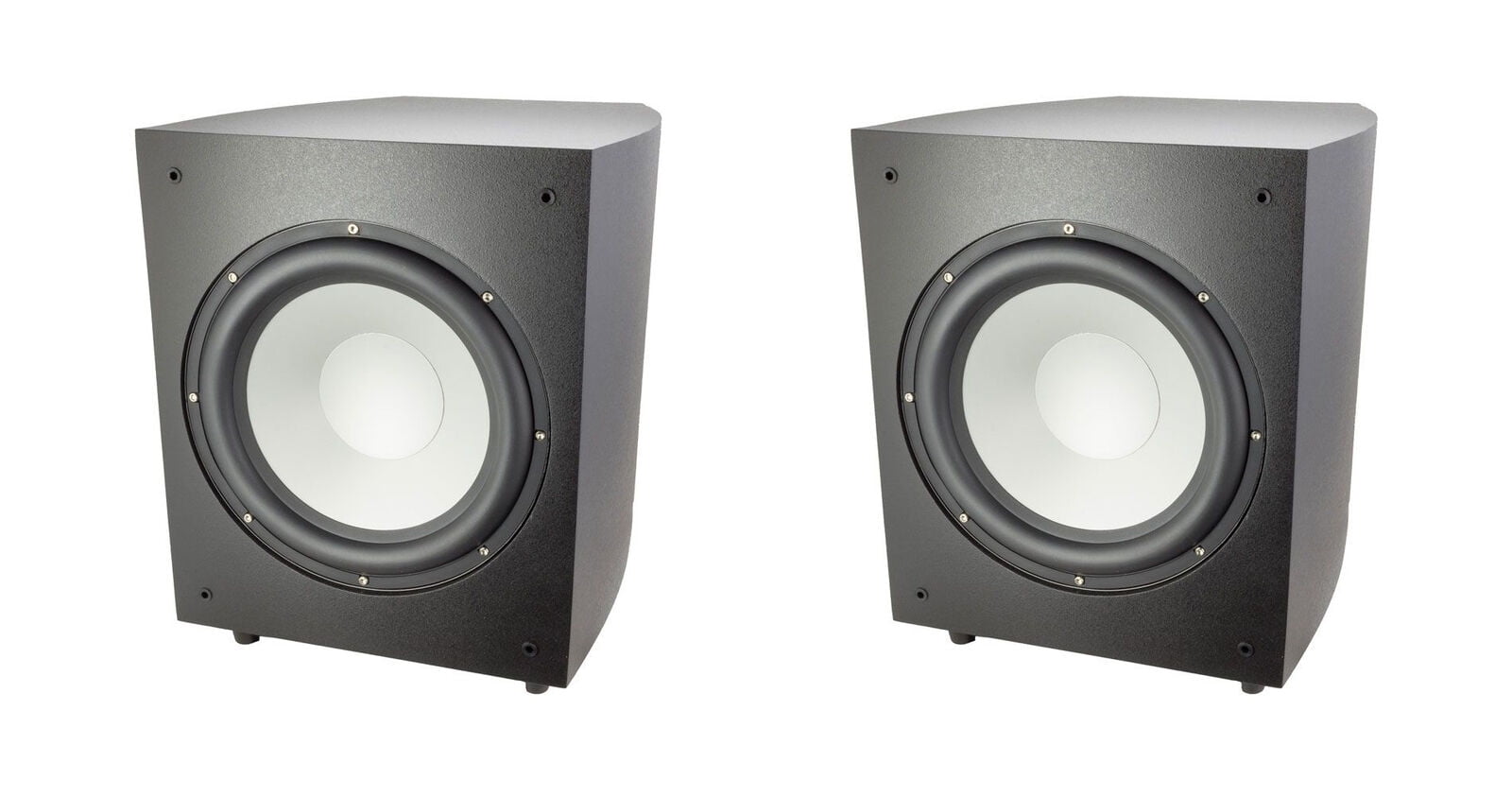 Phase Tech Sealed 12" Home Subwoofer 600W w Passive Radiator Black x2