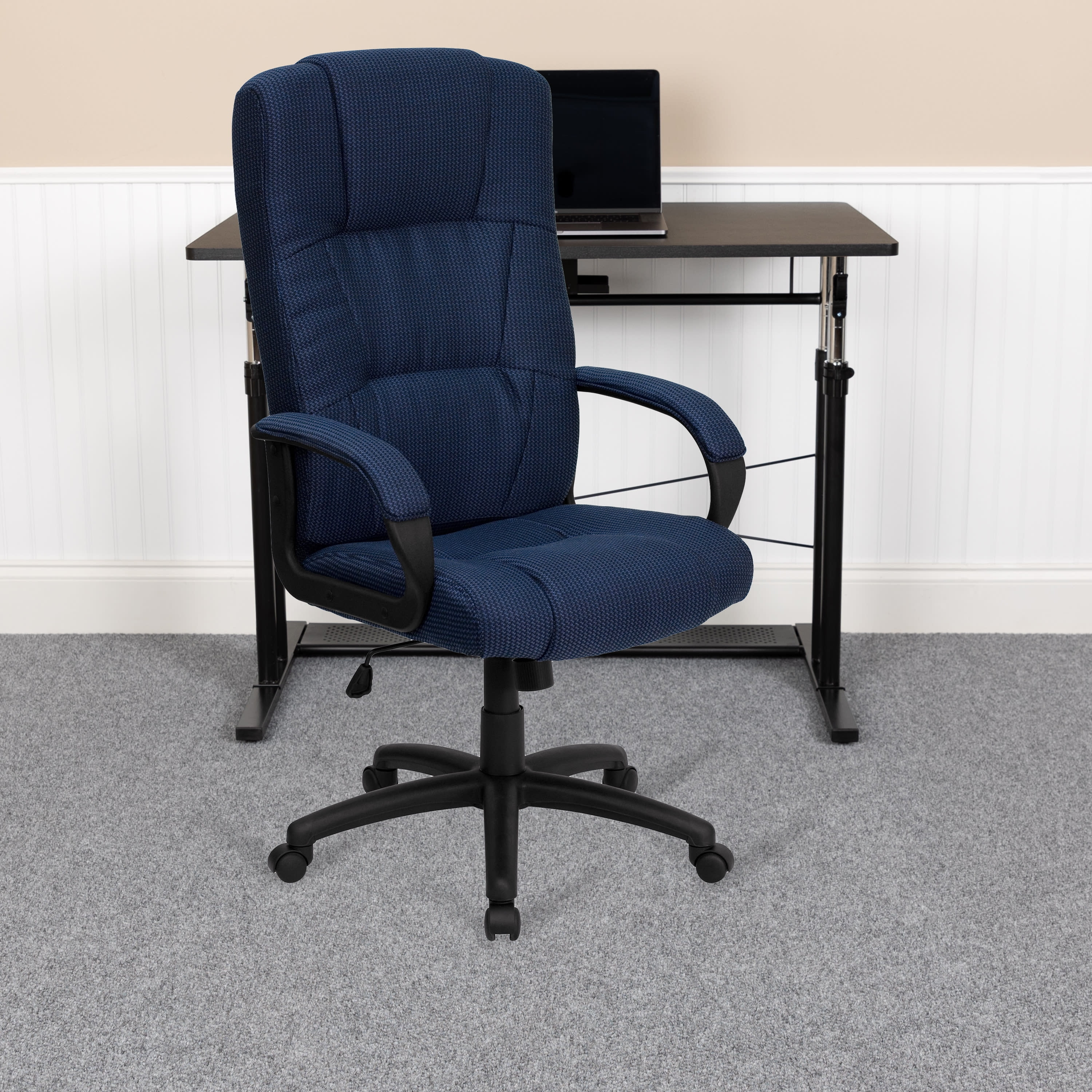 Flash Furniture High Back Navy Blue Fabric Executive Swivel Office