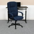 thumbnail image 2 of Flash Furniture High Back Navy Blue Fabric Executive Swivel Office Chair with Arms, 2 of 13