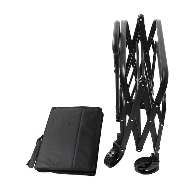 Carro plegable Nikou carrito utilitario plegable 150 kg ruedas de goma 5 pulgadas color negro