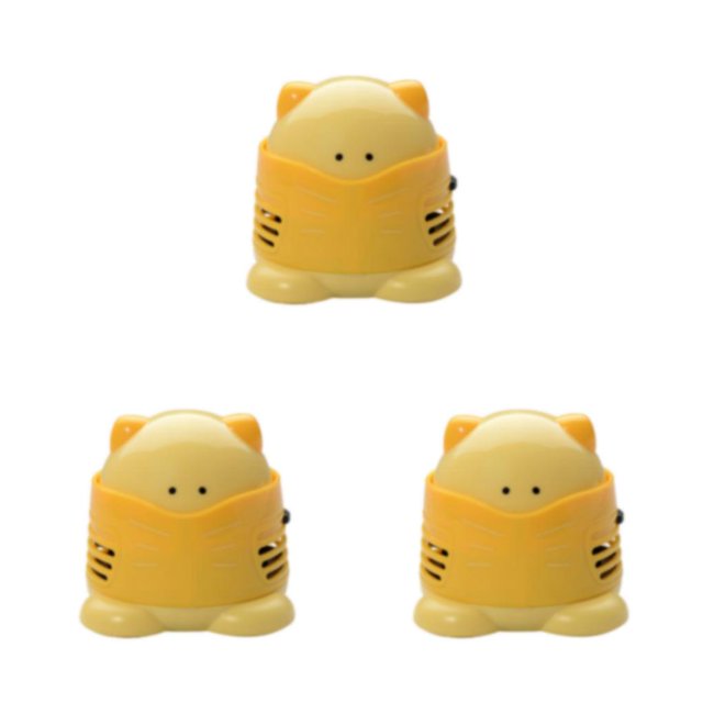 kurtrusly Cat Desktop Vacuum Mini Electric Keyboard Dust Collector Paper Quicker Picker Clean Drill Organizer Painting Tools Yellow 3Set