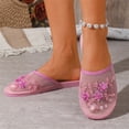 thumbnail image 5 of Chinese Slippers for Women, Mesh Floral Flats Slippers, Breathable Plum Blossom Embroidered Anti-slip Sandals 39, 5 of 6