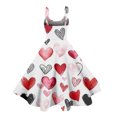 thumbnail image 5 of Women's Vintage Swing Dress A Line Sleeveless Heart Printed Wedding Guest Party Dresses Hot Pink L, 5 of 5