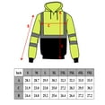 thumbnail image 5 of Men's ANSI Class 3 High Visibility Sweatshirt, Hooded Pullover, Black Bottom - Lime / X-Large, 5 of 5