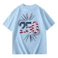 thumbnail image 4 of FYDUU T-Shirts Filles 4 Juillet T-Shirts Été T-Shirts Oversize T-Shirts Graphiques Jour de l'Indépendance T-Shirts Col Rond Manches Courtes T-Shirts Décontractés Hauts Classiques T-Shirts, 4 of 4