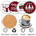 thumbnail image 4 of Christmas 18x18 Pillow Covers Set of 4, Buffalo Check Reindeer and Christmas Trees Red Plaid Pillow Cases, Rustic Home Decor Throw Pillow Covers with 4 Bonus Coasters, 4 of 7