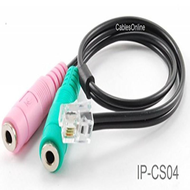 12/" 2//3.5mm Jacks to RJ9//RJ10 PC Mic//Headset to Cisco Office Phone Adapter Cable