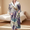 thumbnail image 5 of Plus Size Robe for Women Fleece Loungewear Oversized Hooded Women's Robes Bath Womens Bathrobe Light Violet, 5 of 5