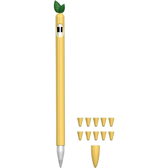 Funda protectora bonita funda de silicona para Apple Pencil 1ª y 2ª generación soporte de piel con cubierta de punta