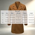 thumbnail image 3 of Maqroz Mens Long Double Breasted Trench Coat Notch Lapel Collar Winter Warm Overcoat Casual Business Formal Outerwear Heavyweight Classic Long Jacket, (Yellow,L), 3 of 9