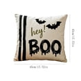thumbnail image 4 of Halloween Throw Pillow Cover Ghost Bat Print Linen Cushion Case 18x18 Soft Breathable Hidden Zipper for Sofa Chair Holiday Decor by MPOISVA, 4 of 7