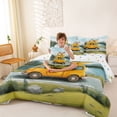 thumbnail image 3 of Erosebridal Kids Happy Camping Twin Bedding Sets 7-Piece,Cartoon Fox Deer Yellow Car Bedding Comforter Set for Boys Girls,Lightweight Room Decor, 3 of 6
