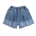 thumbnail image 6 of KAUOD Kids Girls Knee Length Jorts 2025 Trendy Vintage Elastic High Waisted Wide Leg Casual Jean Shorts with Pockets, 6 of 9