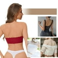 thumbnail image 4 of HOWPAY Strapless Bras for Women Front Closure No Underwire Supportive Push up Wireless Full Coverage Snap Closing Bralettes Comfort Underwear Red XL, 4 of 8