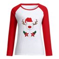 thumbnail image 4 of Tops Para Mujer Camisas de Manga Larga Otoño Primavera Patchwork Navidad Impreso Cuello Redondo Camiseta Casual Odeerbi ODB151548, 4 of 7