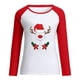 thumbnail image 4 of ICHUANYI Liquidación Camisetas informales con cuello redondo y mangas estampadas navideñas de primavera para mujer ICHUANYI WER202308232017, 4 of 7