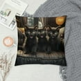 thumbnail image 2 of MDO  Cute Cats Decorative Throw Pillow Cover Case, Kittens Family Cats Cotton Linen Outdoor Pillow Cases Square Standard Cushion Cover for Sofa Couch Bed Car 18x18 inch, 2 of 5