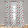 thumbnail image 4 of Ambesonne Dog Lover Curtains, Cartoon of Paws Puppies, Pair of 28"x84", Dark Pink Pale Grey and Blue, 4 of 5