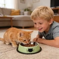 thumbnail image 6 of Cat Dishes for Food and Water, Stainless Steel, 6.5X2.5 in Non-Slip Base, Solid Black, Feline Daily Feeding, Small Pet Hydration, indoor Home Use, 1 Pc, 6 of 6