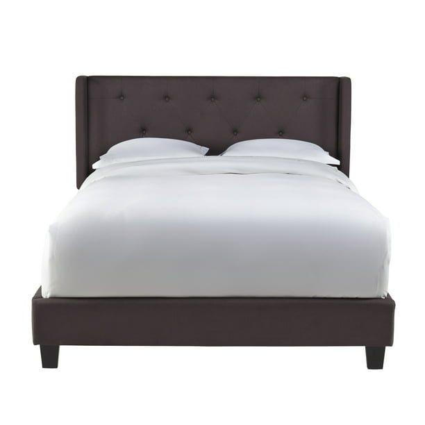 Upholstered Bed Charcoal Fabric Queen, Charcoal Bed Frame Queen