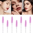 thumbnail image 6 of 100 Pcs Disposable Mascara Wands, Crystal Eyebrow Spoolies Brush for Eyelash Extensions, Lash Brushes with Container - Purple, 6 of 8