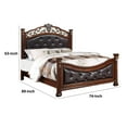 thumbnail image 5 of Benjara Jax California King Bed-Button Tufted Upholstered Headboard-Cherry Brown, 5 of 5