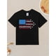 thumbnail image 3 of Camiseta patriótica roja, blanca y azul con la bandera de EE. UU., aviones de combate, 4 de julio, divertida e impresionante camiseta gráfica para niños, lindas camisetas para niños, camisetas de ten, 3 of 4