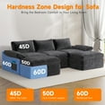 thumbnail image 4 of Doubleslee U-Shaped Sofa, 110 Inch Sectional Cloud Boneless Couch, No Assembly Required, One Box, OEKO-TEX, Gray, 4 of 10