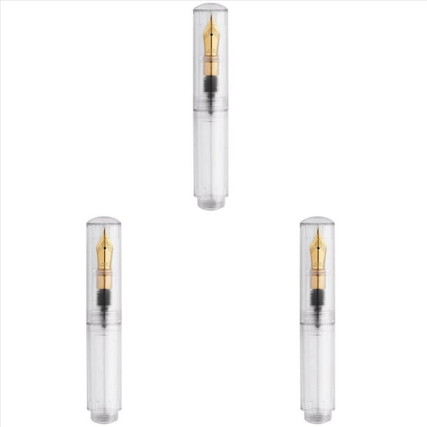3X Mini Pluma Estilográfica con Cuentagotas de Bolsillo, Bolígrafo de Tinta para Escribir, Bolígrafo de Tinta con Punta F, Mini Bolígrafo Portátil de Bolsillo Transparente