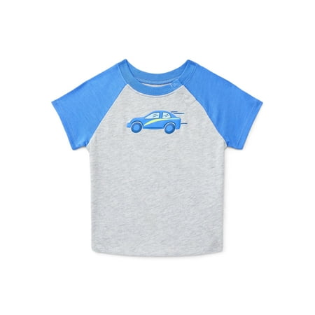 Wonder Nation Baby Boys Graphic Raglan Tee, Sizes 0/3M-24M