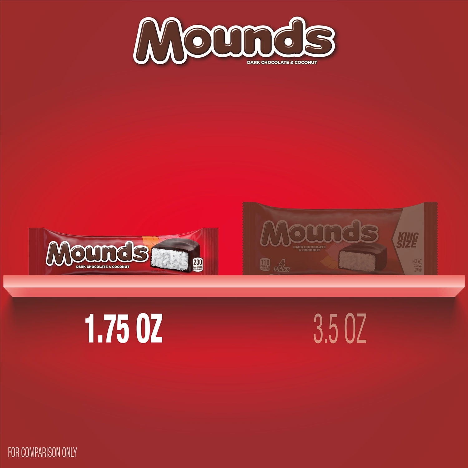 MOUNDS Coconut and Dark Chocolatey Candy Bar, 1.75 oz