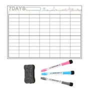 Hadanceo 1 Set Magnetic White Board Multi-purpose Dry Erase A3 7 Days Large Magnetic Message Board for Office