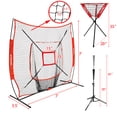 thumbnail image 5 of Baseball Tee Set, Baseball Traning Set with 7*7' Backstop Net and Baseball Batting Tee, Baseball Practice Set with Ball Caddy and Storage Bag, Bonus Strike Zone, Portable and Foldable, 5 of 9