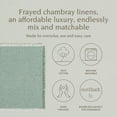 thumbnail image 2 of over&back Set of 4 Woven Frayed Chambray Placemats - Colorful Dining Table Mat - Hand-Finished Frayed Edges - 100% Cotton - Machine Washable - Kitchen and Home Decor - Green - 14" L X 20" W, 2 of 11