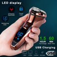 thumbnail image 4 of Electric Shaver Men Razor Rotary Shavers With Pop-Up Sideburn Trimmer Waterproof Wet Dry Cordless Rechargeable, 4 of 7
