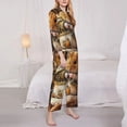 thumbnail image 3 of Lsque Modern Floral Guinea Pig Pattern Long Sleeve Pajama Set for Women - Soft 2-Piece Sleepwear and Loungewear Set with Pockets, Comfy Nightwear-Small, 3 of 7